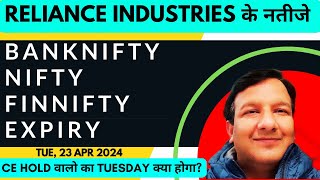 Finnifty Expiry BankNifty Prediction and Nifty Analysis for Tuesday 23 April 2024| Reliance results