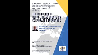 The Influence of Geopolitical Events on Corporate Governance - 16 March 2022