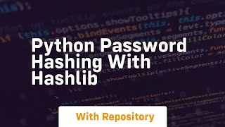 Python Password Hashing with hashlib