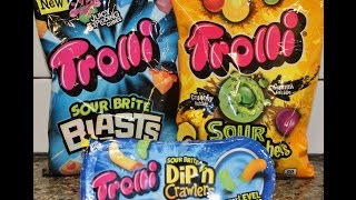 Trolli: Sour Brite Blasts, Sour Gummi Crunchers \u0026 Dip‘n Crawlers Review