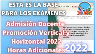 CEAA Perfiles profesionales 2021 USICAMM Base examen promoción Horizontal Vertical Admisión Docente