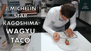 AMAZING Kagoshima WAGYU TACO with unagi by Chef Guido Braeken at 2* restaurant Julemont