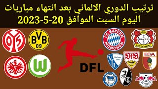 ترتيب الدوري الألماني بعد انتهاء مباريات اليوم السبت الموافق 20-5-2023