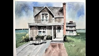 Watercolor Painting of a Coastal Home in Cape Cod - with Chris Petri