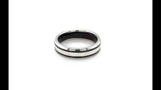 9ct White Gold and Black Zirconium 2 Lined Band - 02380006 | Johnsons Jewellers