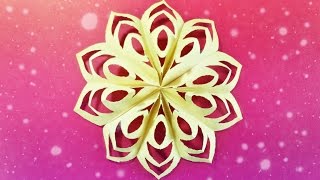 Modular 3d origami snowflake tutorial easy instructions star. christmas diy 3d paper snowflakes