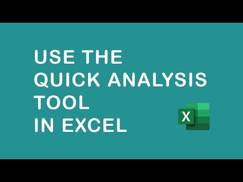 How to use the quick analysis tool in Excel