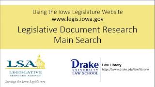 Legislative Document Research: Main Search