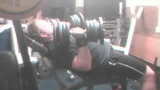 Ryan Hough 45kg(100lb) Dumbbells Incline x 7(PB)