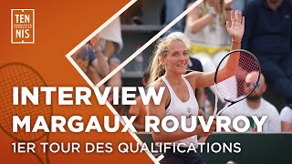 Margaux Rouvroy après sa victoire contre Kenin en qualification de Roland-Garros 2023 | FFT