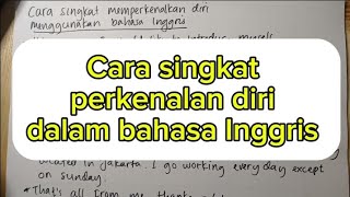 Cara singkat perkenalan diri dalam bahasa Inggris