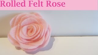 How to Make a Pink Rolled Felt Rose Flower Craft Tutorial