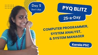 Day 2 of PYQ Blitz: 25-a-Day | Kerala PSC Computer Programmer Exam #click  #studywithclick #kpsc