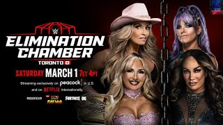 Tiffany Stratton \u0026 Trish Stratus vs Nia Jax \u0026 Candice LeRae at the Elimination Chamber, Toronto