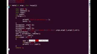 How to parse the string using strtok( ) function in Linux.