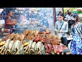 Best Street Food Market in Phnom Penh - Cambodia Grilled Fish, Durian Fruit, Date Palm & More