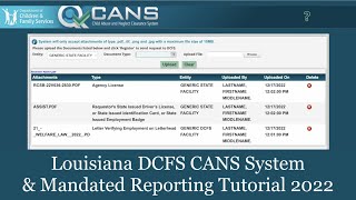 Louisiana DCFS CANS System & Mandated Reporting Online Portal Tutorial 2022