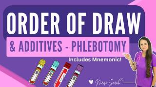 Order of Draw Phlebotomy Blood Collection (Additives & Nursing Mnemonic Memory Trick)