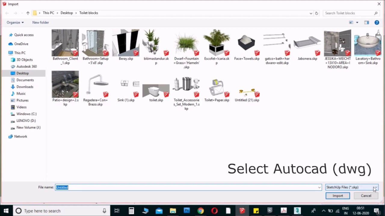 How To Import Autocad File To Sketch Up L Autocad Importing L Sketchup ...