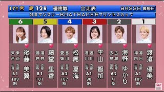 【GⅢ宮島競艇優勝戦】大激戦①渡邉優②海野③平山④松尾夏⑤藤堂⑥後藤美