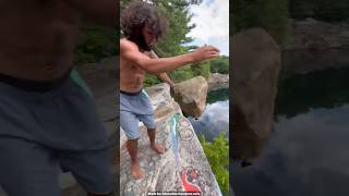 Why do you throw a stone before cliff diving?