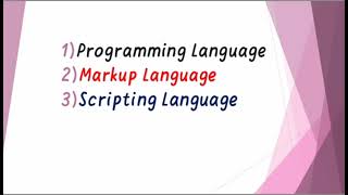 Difference between programming language, markup language and scripting language