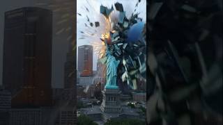 USA monument demolished Statue of Liberty explosion