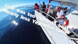 Close call! Line was rubbing boat Captain Lou 31 hours tuna fishing EP2 Long Island 10/4/23