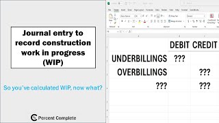 Journal Entry to Record Construction WIP and the Impact to the Financial Statements