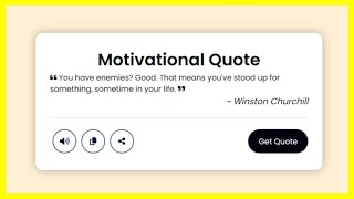 Random Quote Generator using HTML CSS and JavaScript | JavaScript Project Ideas