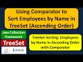 Using Comparator to Sort Employees by Name in TreeSet (Ascending Order)