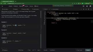 LeetCode 28. Implement strStr() - python 3 and goLang (easy)