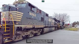 NS 4618 AC44C6M \u0026 9862 D9-44CW GE Locomotives Sunrise Lead to NS Main Toledo District Clyde, OH 2024