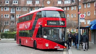 London's Buses around Hampstead Heath bus stand on 28th December 2024