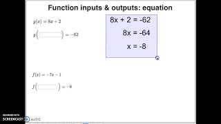 Function inputs & outputs: equation