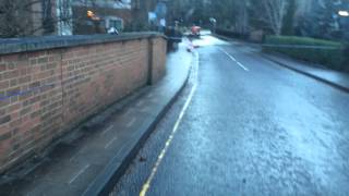 River Mole bursts it's banks to flood Leatherhead Surrey again 1st February 2014