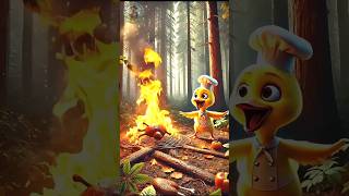 Ducklings are in danger!🔥🔥A fire has set the forest on fire. #duck #ducks #shorts #story