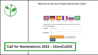 Zero Project Call for Nomination 2022