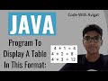 Program To Display The Multiplication Table Of 4 In This Format | Java Tutorial