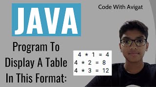 Program To Display The Multiplication Table Of 4 In This Format | Java Tutorial