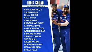 Team India Squad for Newzealand series 2023 #shortsfeed #shorts