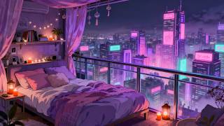 Quiet Night Cabin Escape 🌆 Chill Lofi Beats for Relax & Sleep 🌙 Cozy Warm Lights