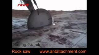 ANT Diamond Rock Saw cutting granite in quarry--Volvo