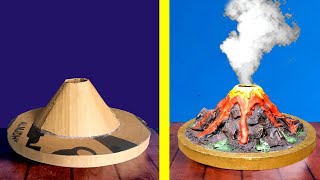 كيفية صنع بركان من الكرتون بطريقة رائعة🌋 | How to make a volcano out of cardboard in a wonderful way