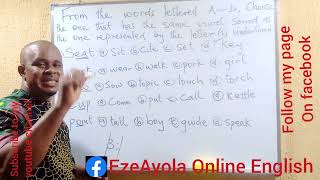 Test of oral English (Vowel sounds)