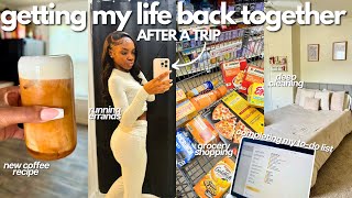 VLOG: getting my life together after a trip 🎧 grocery shopping, unpacking, laundry, cleaning + more!