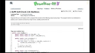 Java Practice It || 2.34 BadNews || for loop