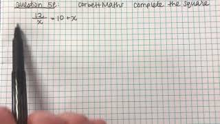 Completing the Square - CorbettMaths 5e