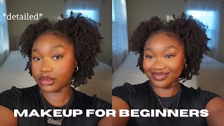 Detailed Everyday Makeup Tutorial For BEGINNERS (oily skin, round face, black girl friendly)