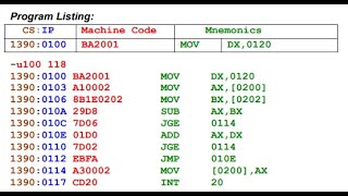 Computer Interfacing (lab 1) : x86 and C refresher Lab, using MOV, SUB, ADD, JGE, I... & Debug: d...